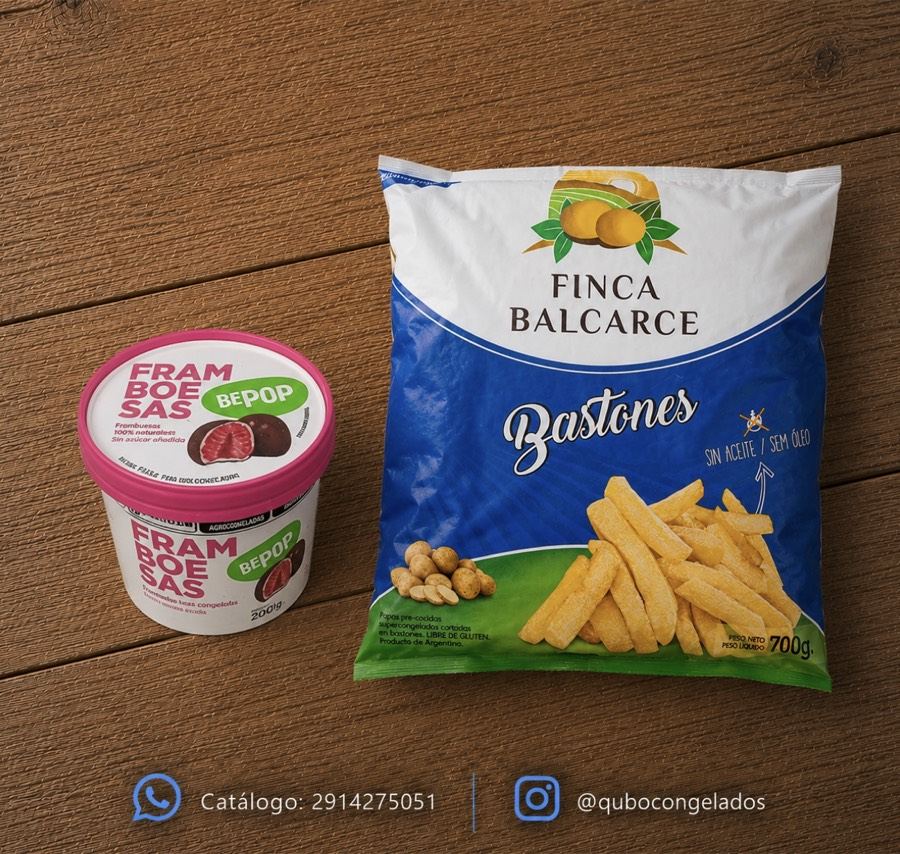 Combo Papas Bastones 700gr + Frambuesas Bañadas en Chocolate 150gr