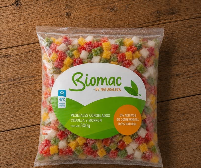 Mix de Tacos (pimiento rojo, verde y amarillo, y cebolla) Biomac 500gr